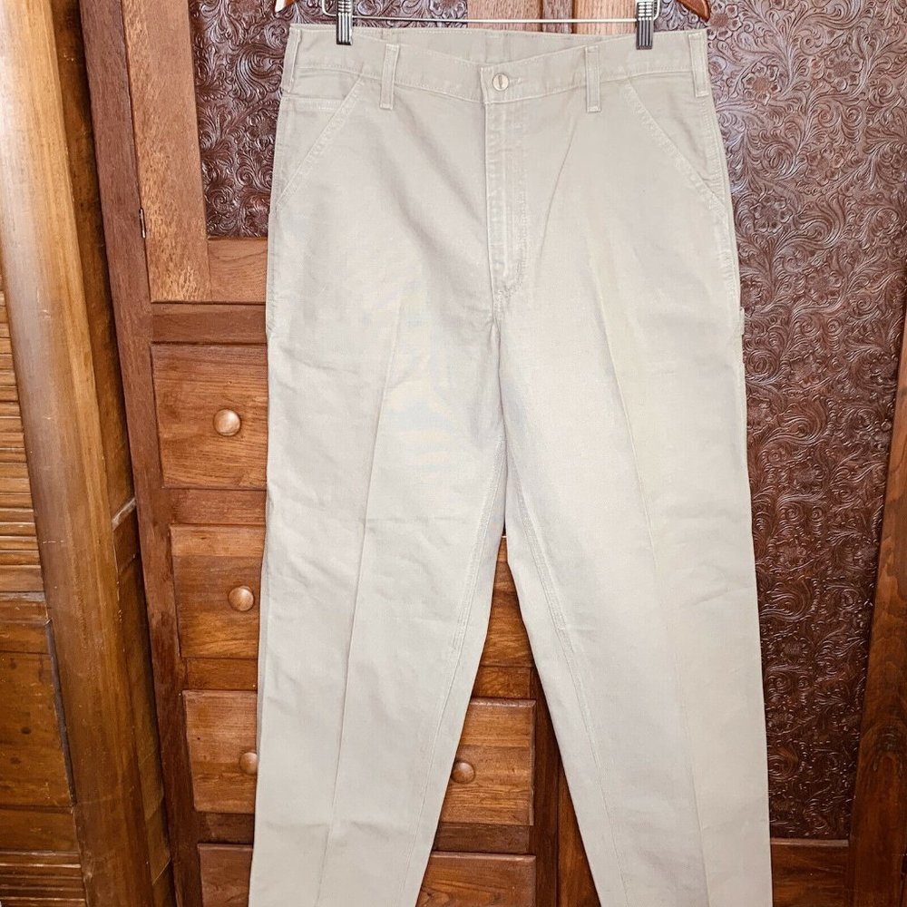 NEW Carhartt Dungaree Fit Mens Pants 34X36 Tan Carpenter Work Chore NWOT